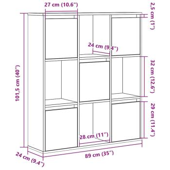 Bücherregal Schwarz Eichen-Optik 89x24x101,5 cm Holzwerkstoff