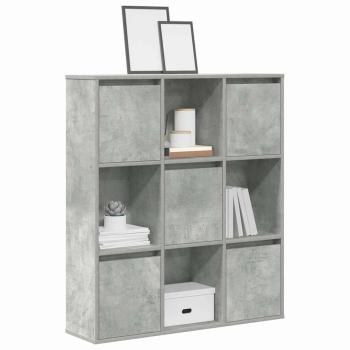 ARDEBO.de - Bücherregal Betongrau 89x24x101,5 cm Holzwerkstoff