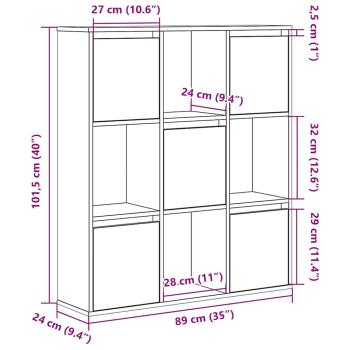 Bücherregal Artisan-Eiche 89x24x101,5 cm Holzwerkstoff
