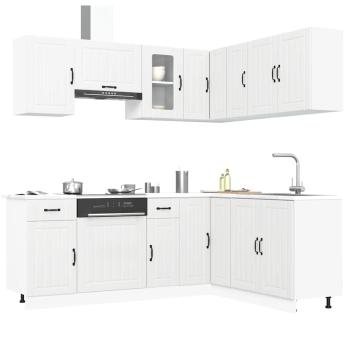 ARDEBO.de - 11-tlg. Küchenschrank-Set Lucca Weiß Holzwerkstoff