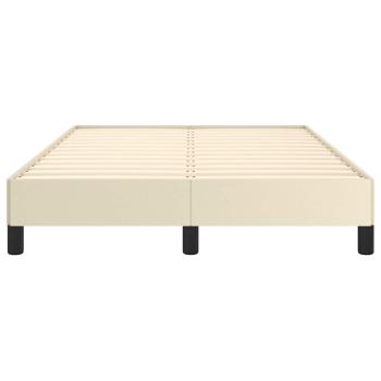 Bettgestell ohne Matratze Creme 120x190 cm Kunstleder
