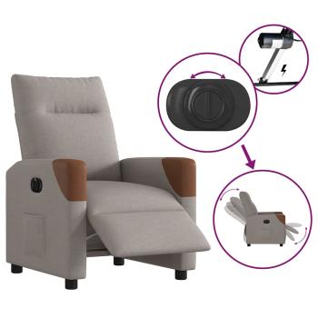 Relaxsessel Elektrisch Taupe Stoff
