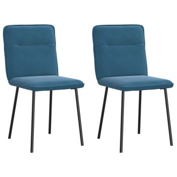 ARDEBO.de - Esszimmerstühle 2 Stk. Blau Samt