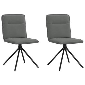 ARDEBO.de - Esszimmerstühle 2 Stk. Dunkelgrau Stoff