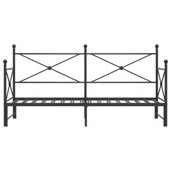 Tagesbett Ausziehbar ohne Matratze Schwarz 75x190 cm Stahl