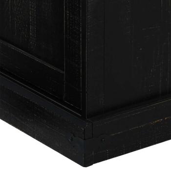 TV-Schrank HALDEN 2 Schiebetüren Schwarz 150x40x60cm Massivholz