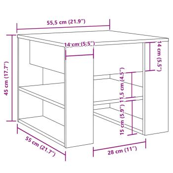 Couchtisch Artisan-Eiche 55,5x55x45 cm Holzwerkstoff