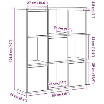 Bücherregal Braun Eichen-Optik 89x24x101,5 cm Holzwerkstoff