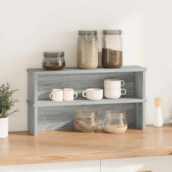 Küchenregale Stapelbar 2 Stk. Grau Sonoma 50x15x16 cm