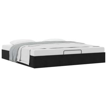 Ottoman-Bett ohne Matratze Schwarz 200x200 cm Samt