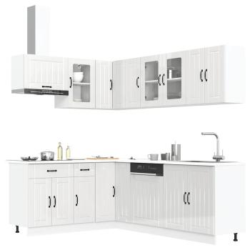 ARDEBO.de - 11-tlg. Küchenschrank-Set Lucca Hochglanz-Weiß Holzwerkstoff