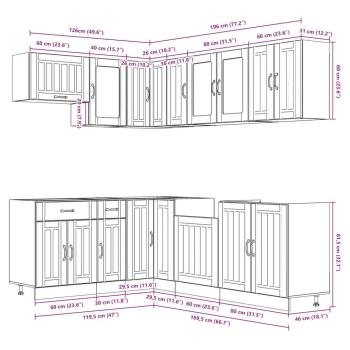 11-tlg. Küchenschrank-Set Lucca Hochglanz-Weiß Holzwerkstoff