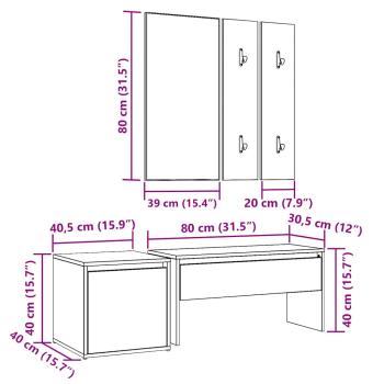Garderoben-Set Altholz-Optik Holzwerkstoff