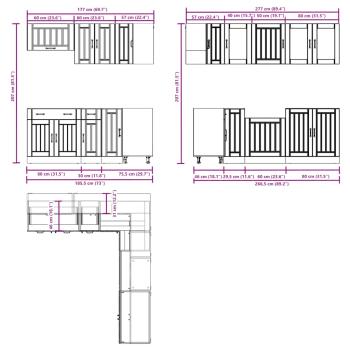 11-tlg. Küchenschrank-Set Lucca Weiß Holzwerkstoff