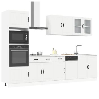 ARDEBO.de - 7-tlg. Küchenschrank-Set Kalmar Weiß Holzwerkstoff