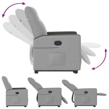 Relaxsessel mit Aufstehhilfe Wolkengrau Stoff