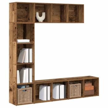 ARDEBO.de - Bücherschränke 3 Stück Altholz Holzwerkstoffe