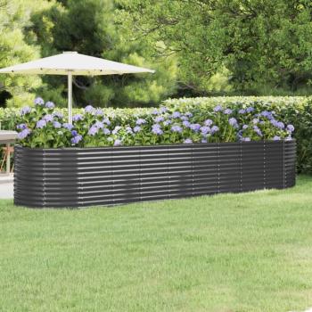 ARDEBO.de - Hochbeet Pulverbeschichteter Stahl 396x100x68 cm Anthrazit