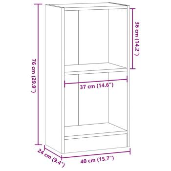 Bücherregal Grau Sonoma 40x24x76 cm Holzwerkstoff