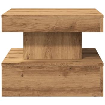 Couchtisch mit LED-Leuchten Artisan-Eiche 50x50x40 cm