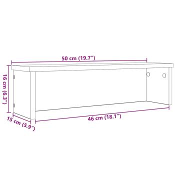 Küchenregal Stapelbar Grau Sonoma 50x15x16 cm Holzwerkstoff