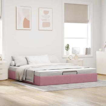 Ottoman-Bett ohne Matratze Rosa 200x200 cm Samt