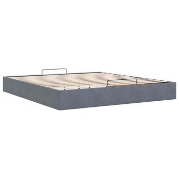 Ottoman-Bett ohne Matratze Dunkelgrau 200x200 cm Samt
