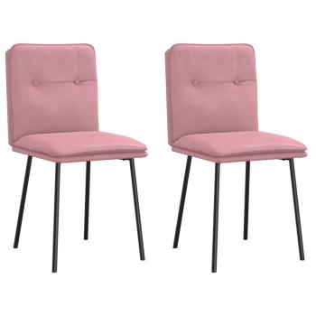ARDEBO.de - Esszimmerstühle 2 Stk. Rosa Samt