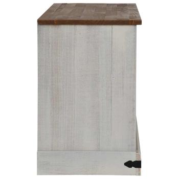 TV-Schrank HALDEN mit Schiebetür Weiß 110x40x60 cm Massivholz