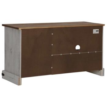 TV-Schrank HALDEN mit Schiebetür Weiß 110x40x60 cm Massivholz
