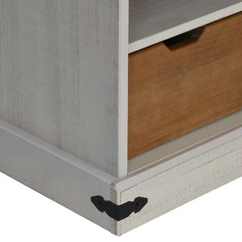TV-Schrank HALDEN mit Schiebetür Weiß 110x40x60 cm Massivholz