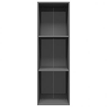 Bücherregal/TV-Schrank Hochglanz-Grau 36x30x114cm Holzwerkstoff