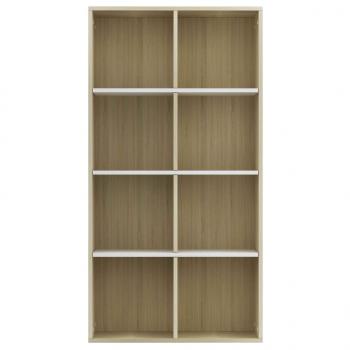 Bücherregal/Sideboard Weiß Sonoma-Eiche 66×30×130 cm