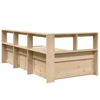 Massivholzbett mit Regal ohne Matratze 90x190 cm Kiefer