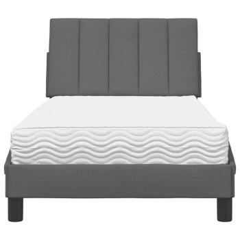 Bett mit Matratze Dunkelgrau 80x200 cm Stoff