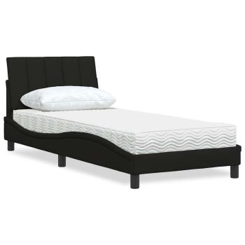 ARDEBO.de - Bett mit Matratze Schwarz 90x200 cm Stoff