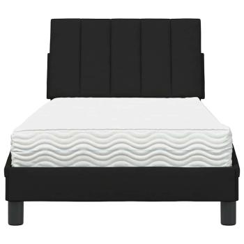 Bett mit Matratze Schwarz 80x200 cm Stoff