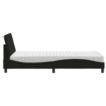 Bett mit Matratze Schwarz 80x200 cm Stoff