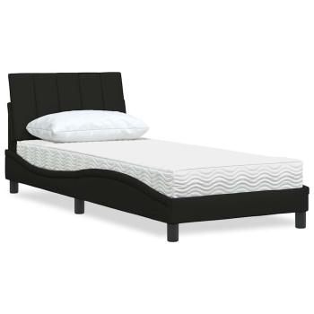 ARDEBO.de - Bett mit Matratze Schwarz 90x190 cm Stoff