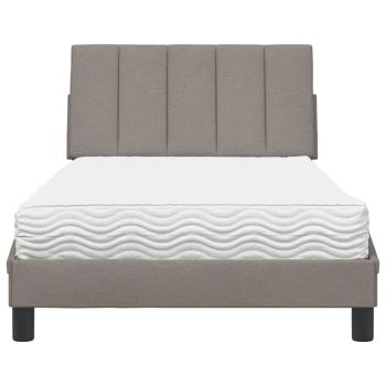 Bett mit Matratze Taupe 100x200 cm Stoff
