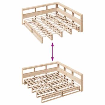 Massivholzbett mit Regal ohne Matratze 180x200 cm Kiefer