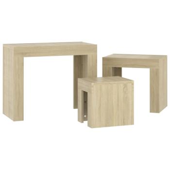 Satztische 3-tlg. Sonoma-Eiche Holzwerkstoff