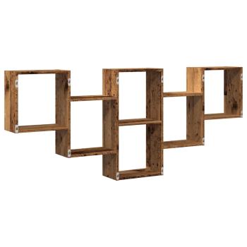 ARDEBO.de - Wandregal Altholz-Optik 159x18x66 cm Holzwerkstoff