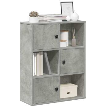 ARDEBO.de - Bücherregal Betongrau 60x24x76,5 cm Holzwerkstoff