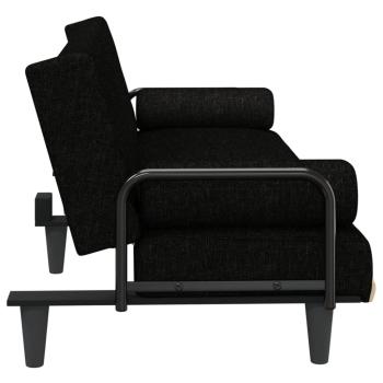 Schlafsofa mit Armlehnen Schwarz Stoff