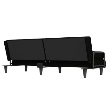 Schlafsofa mit Armlehnen Schwarz Stoff