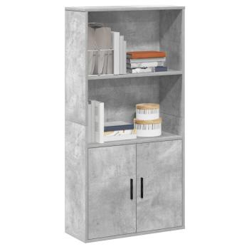 ARDEBO.de - Bücherregal Betongrau 60x24x120 cm Holzwerkstoff