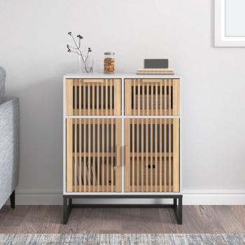 ARDEBO.de - Sideboard Weiß 60x30x75 cm Holzwerkstoff