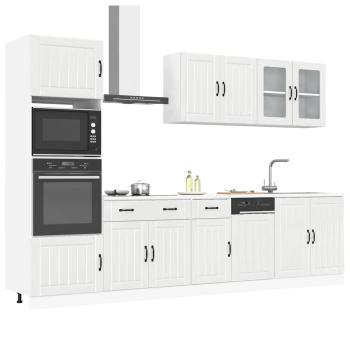 ARDEBO.de - 7-tlg. Küchenschrank-Set Kalmar Hochglanz-Weiß Holzwerkstoff