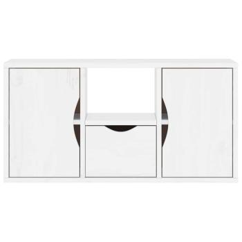 TV-Schrank mit Schublade Weiß 79x24x40,5 cm Massivholz Kiefer